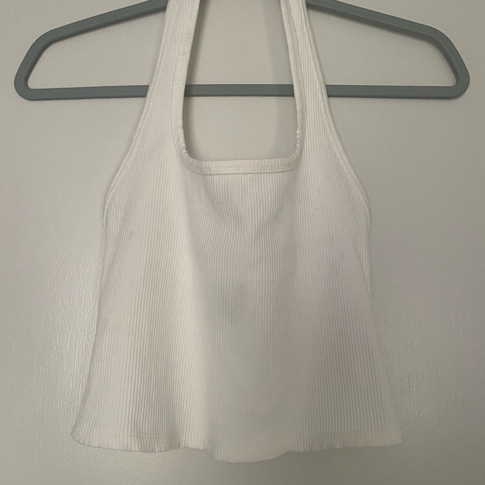 Wild Fable White Sleeveless Crop Tank Top